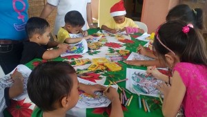 Children participants of the coloring contest 